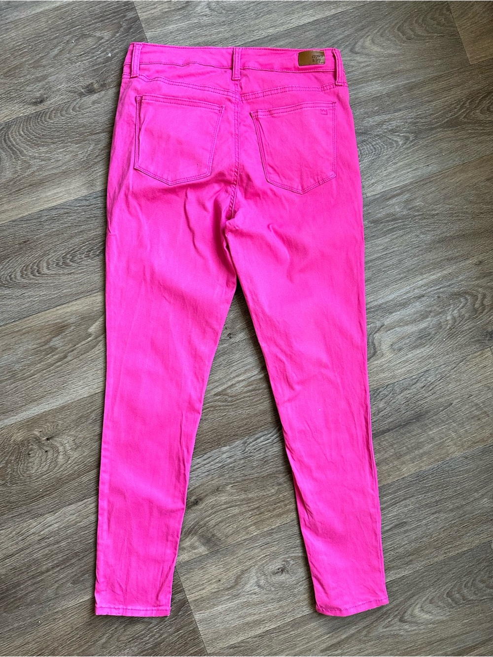 Crown & Ivy Women’s Size 4 High Rise Skinny‎ Pants Bright Pink Stretch Casual - Picture 7 of 9